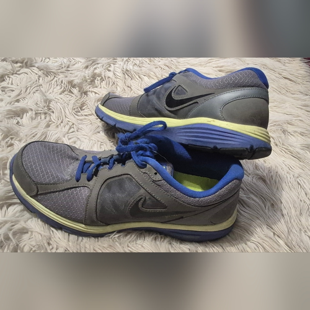 Nike Womens Sneakers - Gray and Blue with Yellow Accents